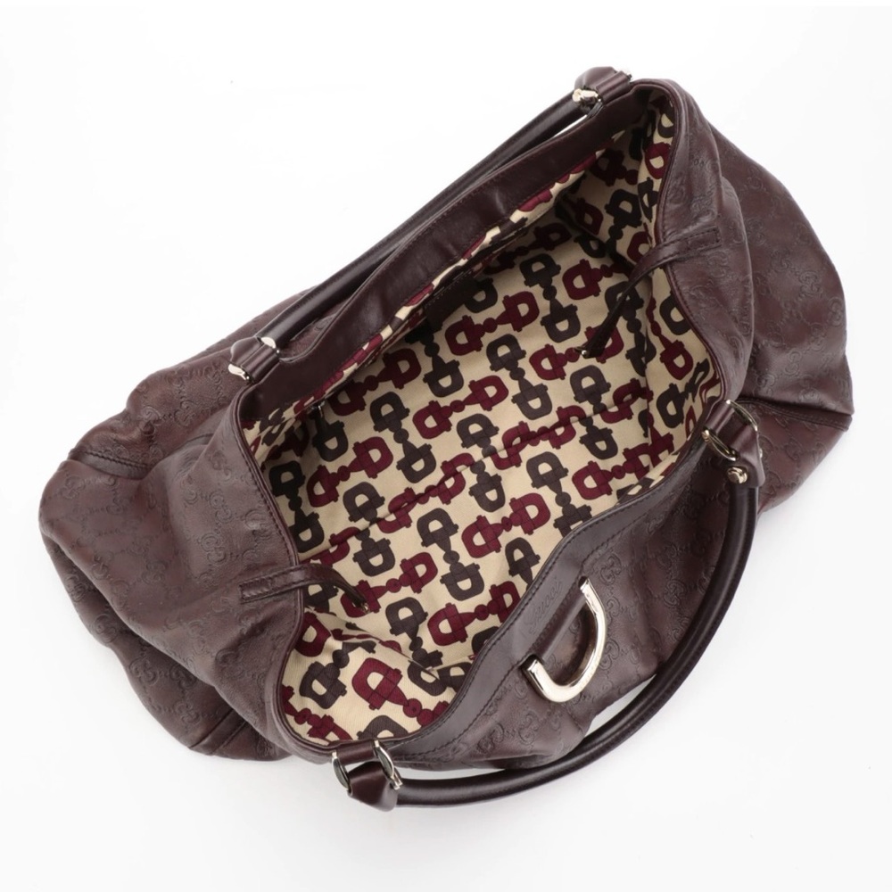 Gucci Abbey D-Ring Large Hobo Bag Brown Guccisma Leather - Picture 10 of 13
